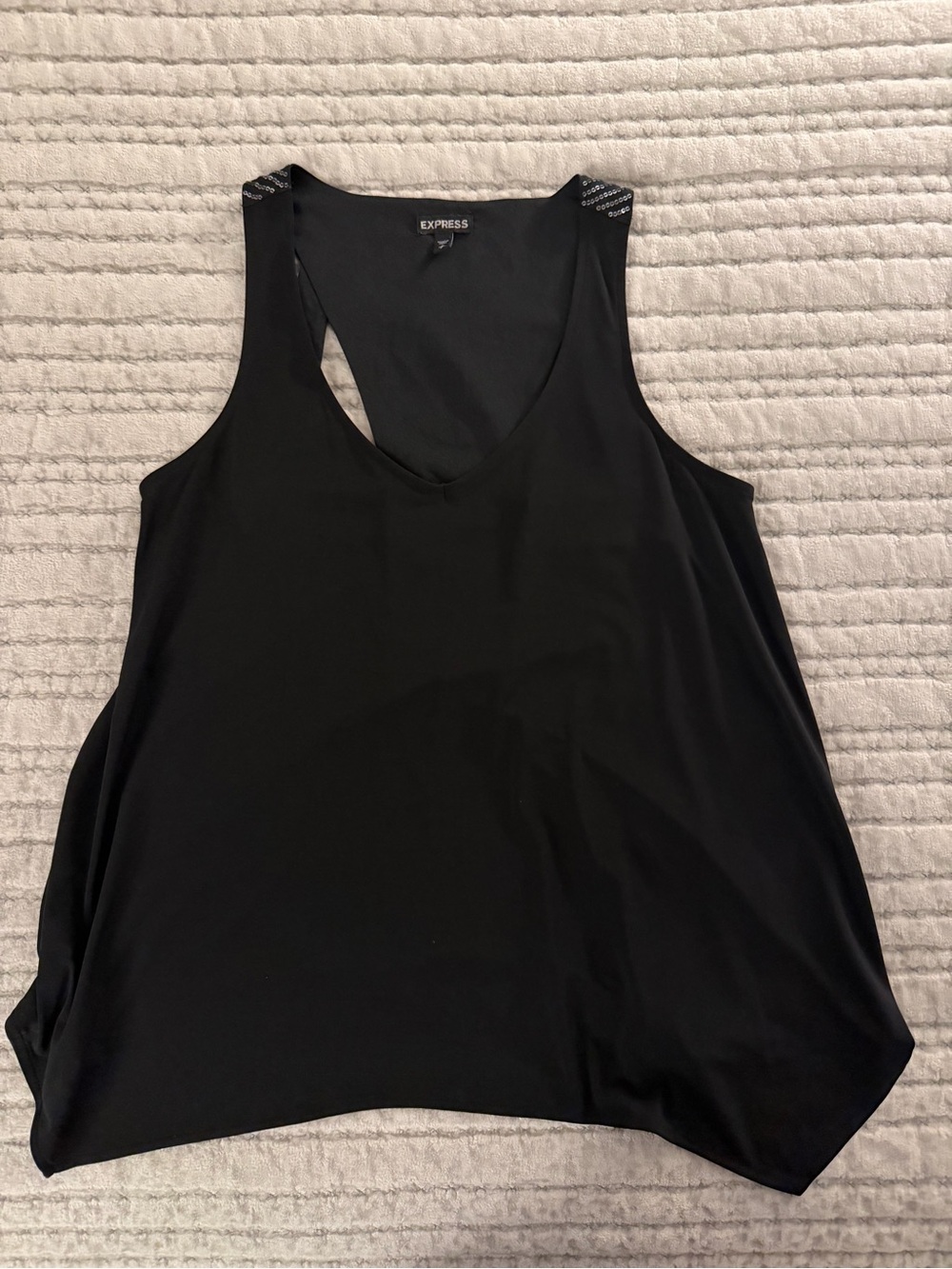 Express Black V-Neck Racerback Tank Top